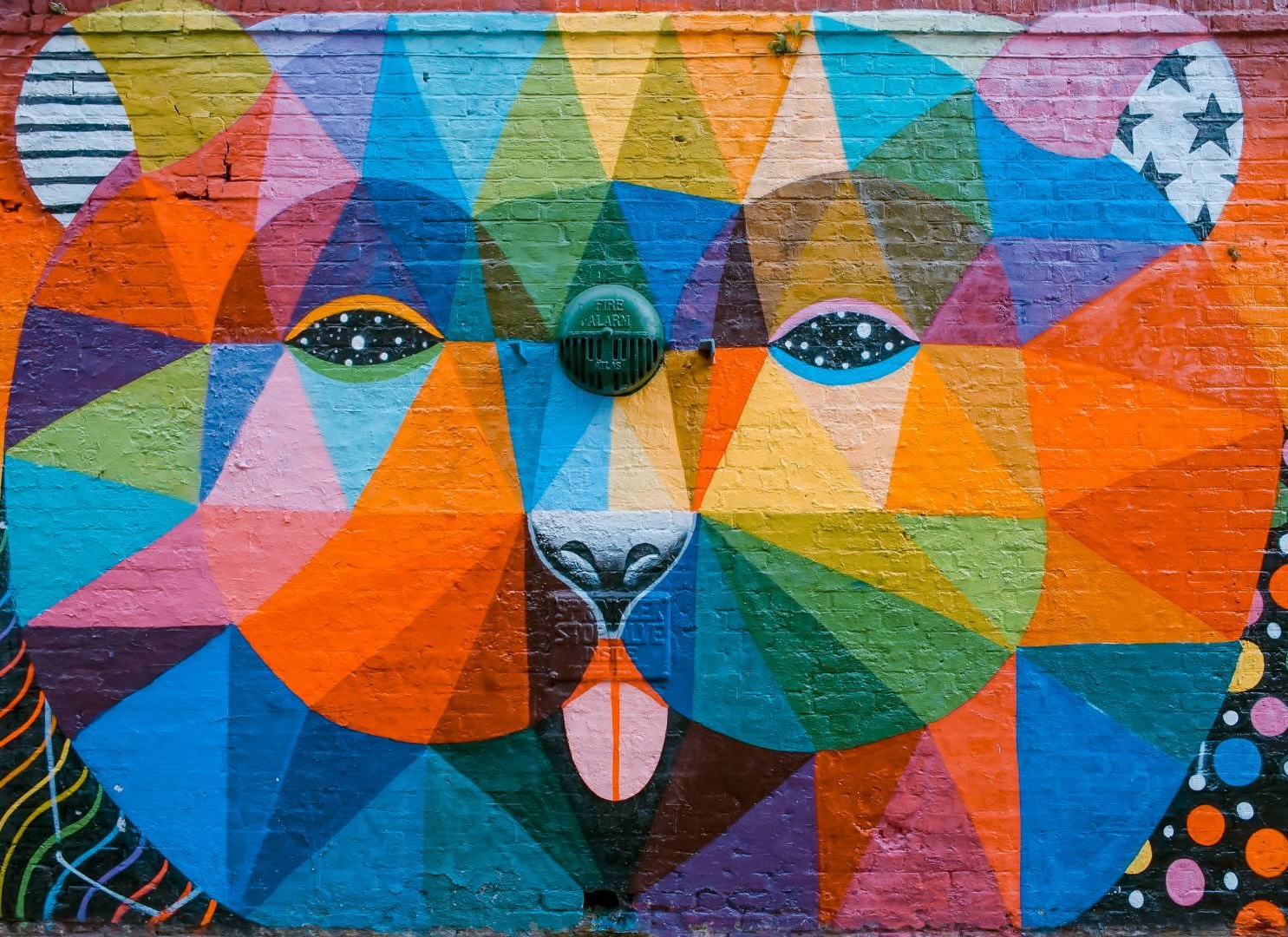 Upward Arrow Photos - 32 Graphic Design - Colorful Mural Painted on Brick