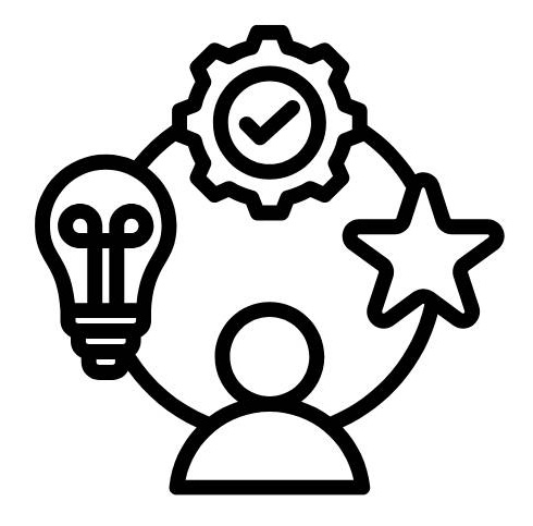 Choosing the Right Branding Agency - Expertise Choosing the right brand name, user icon wih cycle including idea, checking and validation.